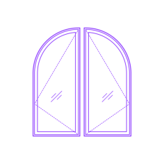 Buildings Casement Windows Springline Partial Icon Svg Vector, Free Vectors File